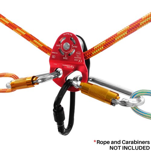 GM CLIMBING 32kN Double Tie-in Hitch Pulley Ball Bearing CE UIAA Certified Hitch Tender Advance Prusiks for Arborist Tree Climbing Positioning Lanyards Pack of 2