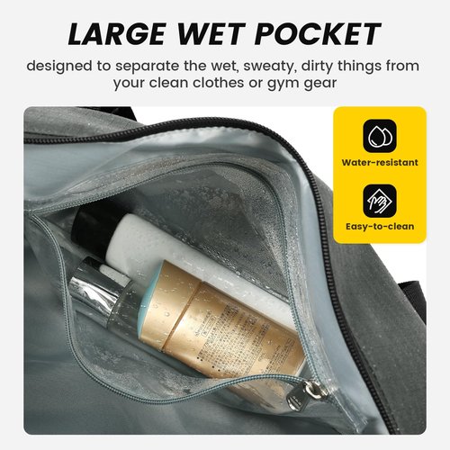 Vorspack Small Gym Bag - 14 Inches Duffle Bag for Travel Lightweight Duffel Bag for Men Women Personal Item Bag Weekender Bag for Travel Sports Gym - Grey