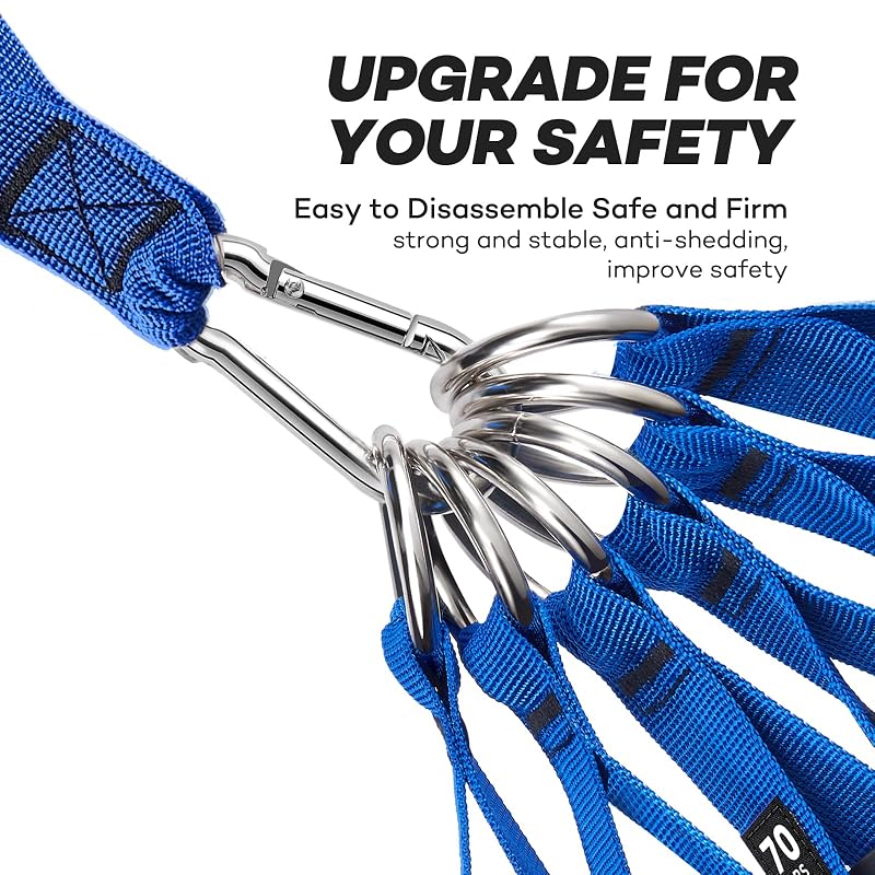 Heavy Resistance Band Set 390 lb with Handles – 6 Levels, Latex Exercise Tubes