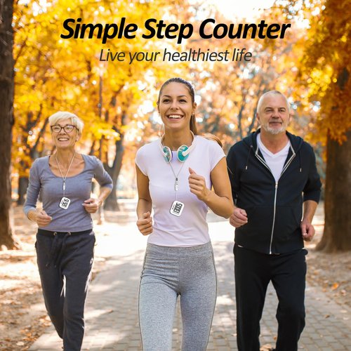 3D Pedometer for Walking, Simple Step Counter for Walking with Removable Clip and Lanyard, Accurate Pedometers for Steps, Step Tracker with Large Display for Men Women and Kids (White)