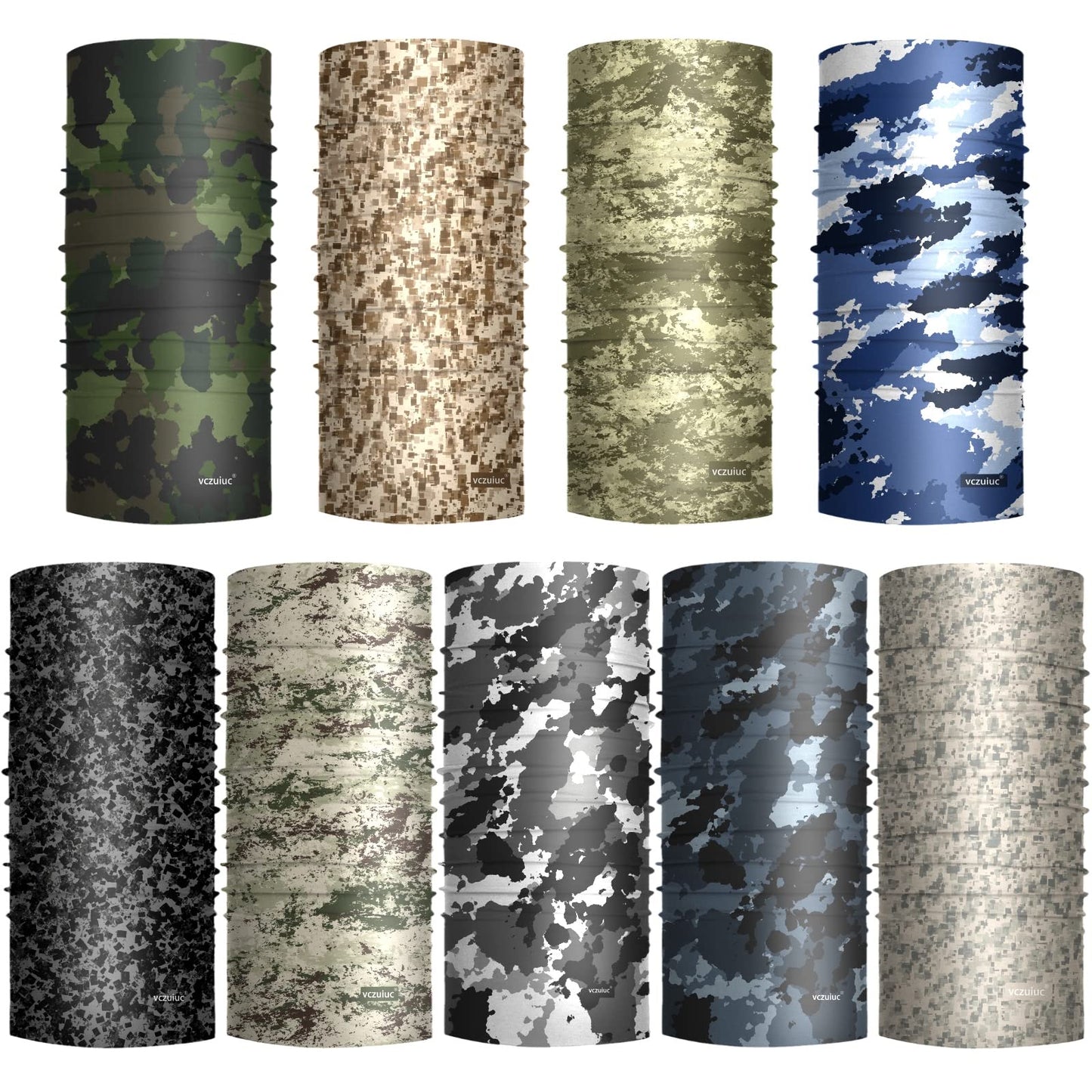 VCZUIUC Headwear Head Wrap Face Scarf Mask Neck Warmer Balaclava for Sports CAMO 5