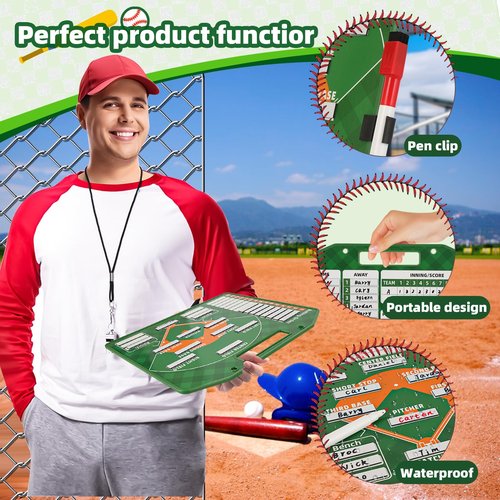 Magnetic Baseball Lineup Board，Baseball Lineup Cards Baseball Lineup Board For Dugout Baseball Accessories 40 Sheets Lineup Cards Baseball Clipboard for Coaches Baseball Coaching Accessories(Green)