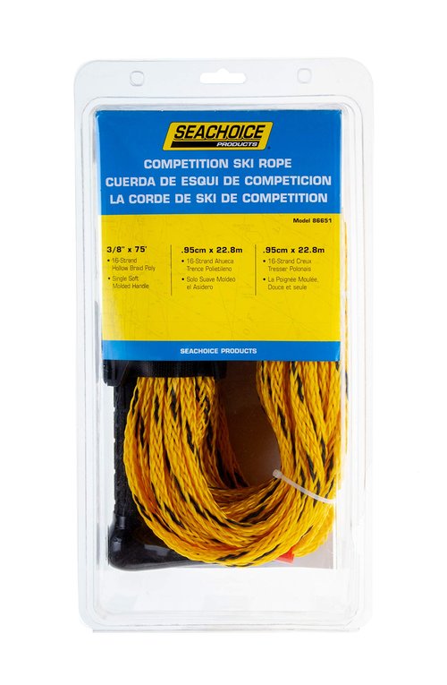 Seachoice Water Ski Rope, 75 Ft. Long, 12 in. Handle w/Textured Rubber Grip