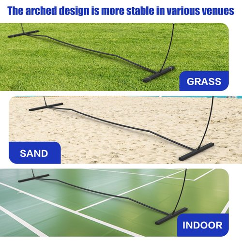 PLYOGO Volleyball Net, 14FT Freestanding Volleyball Net for Backyard, Adjustable Height and Instant Setup, Professional Portable Training Practice Set for Indoor and Outdoor, Volleyball and Carry Bag