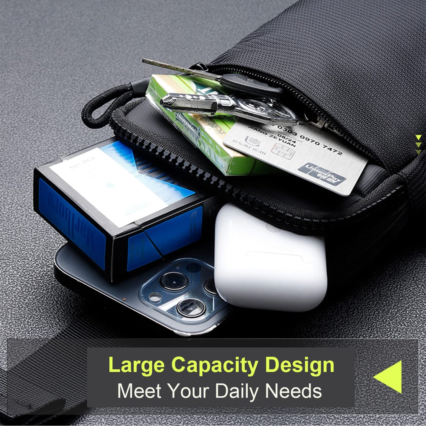 Casecret Small Crossbody Bag for Men Women Mini Sling Bag Trendy Casual Waterproof Phone Bag Chest Fanny Pack for Travel Sport Running