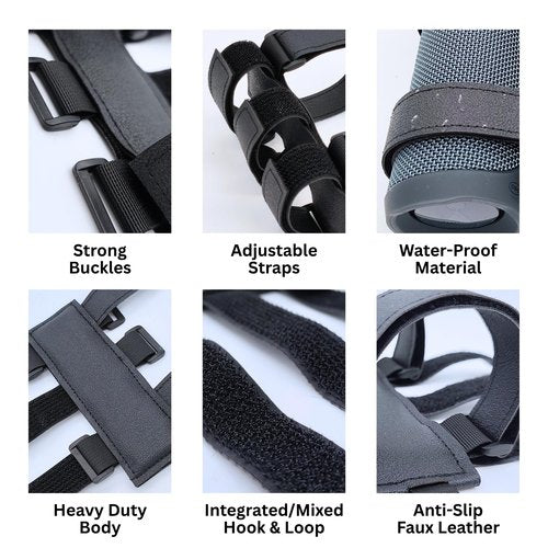 Favation Speaker Mount for Golf-Cart - Adjustable Waterproof Velcro Strap Holder for JBL Flip Series and Charge Series, on Railing or Frame of Bicycle, Bike, Scooter, UTV, ATV, Motorcycle, Stroller