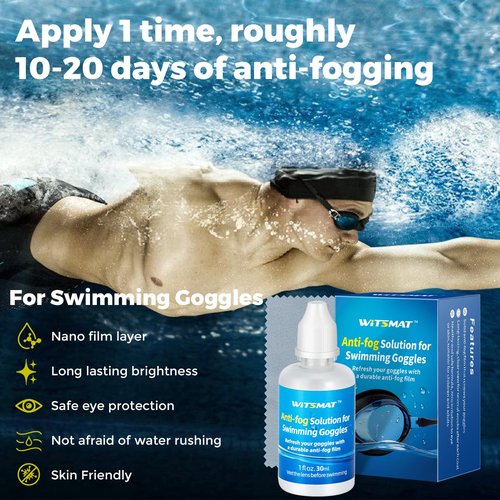 Witsmat Professional Anti-Fog Spray for Swim Goggles and Scuba Masks – Up to 20-Day Long-Lasting Defogging