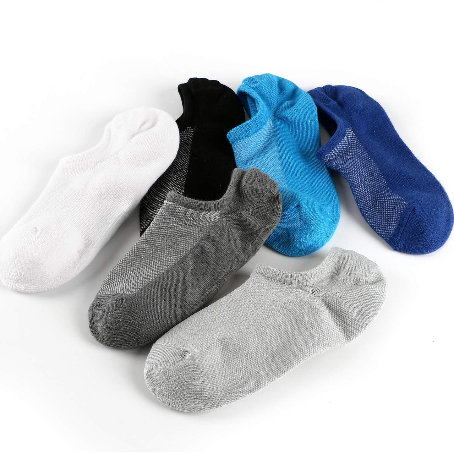 Mottee&Zconia No Show Sock Low Cut Ankle Short Socks for Men Basic Casual Anti-skid Cotton Socks with Non Slip Grips