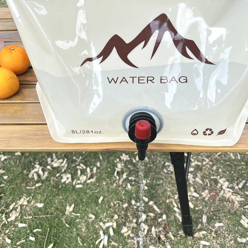 NiuXTool Portable Foldable Water Bag with Spigot, BPA-Free & Durable 8L Large Capacity Water Container for Camping, Hiking, Outdoor Adventures (Khaki)