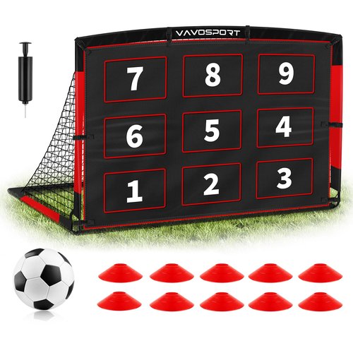 Kids Soccer Goals for Backyard Set, 6×4ft Portable Soccer Goal & Ball Training Equipment with Cones, Target, Youth Toddler Pop Up Soccer Net for Kids 3-12 Sports Play Outdoor Games Gifts