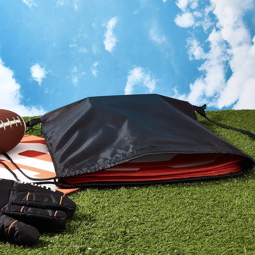 Jecery Set of 11 Football Yard Markers High Visibility Football Field Yard Line Markers Yardage Field Line Marking 12 Inch with Carrying Bag for Sporting Training(Orange White)