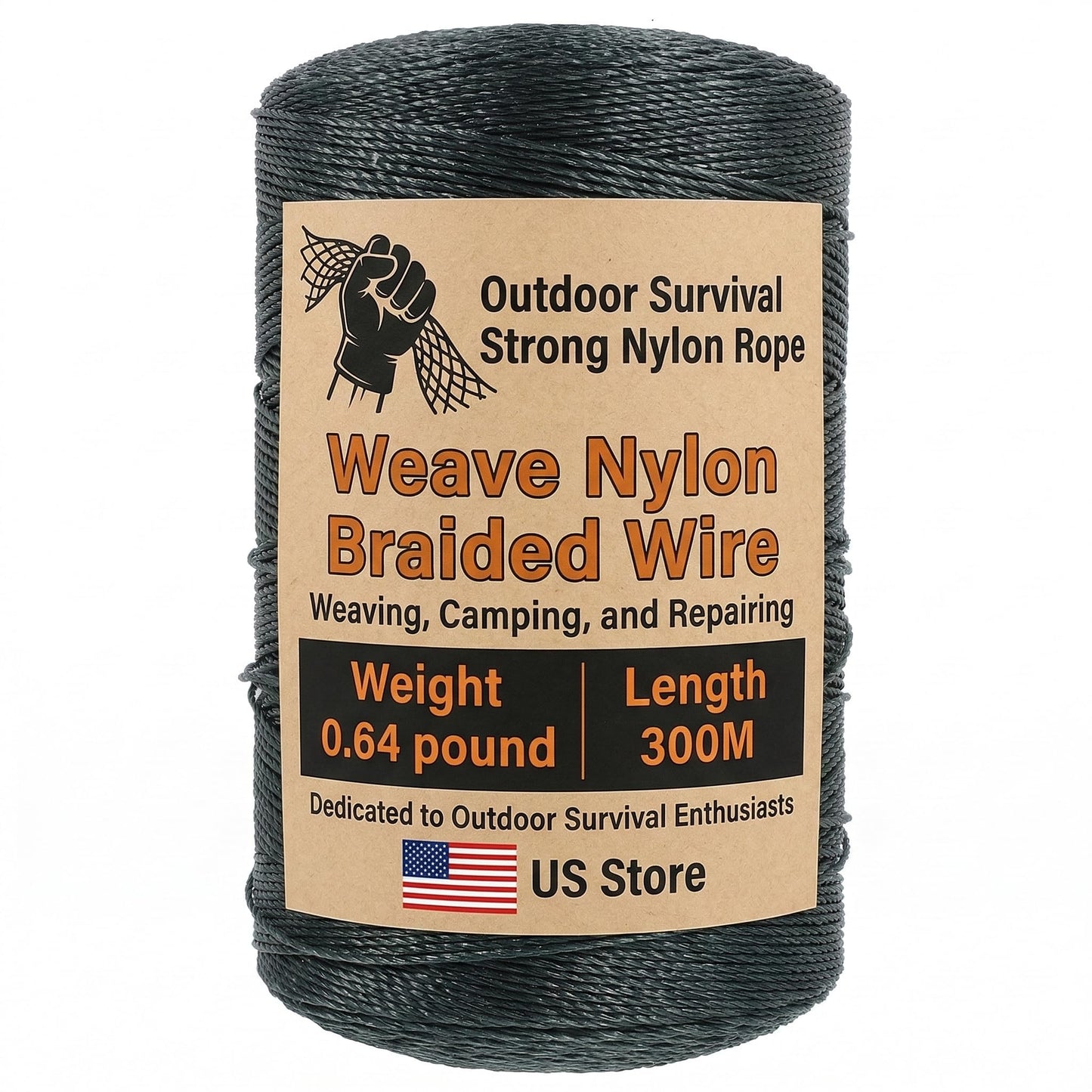 Veemoon 1 Roll Nylon String, 300M/980FT Fishing Net Repair Line Wrapping Rope Fish Net Repair Twine Braid Fishing Cord Twine DIY Crafts Rope to Weave Nylon Braided Wire, Bank String Dark Green
