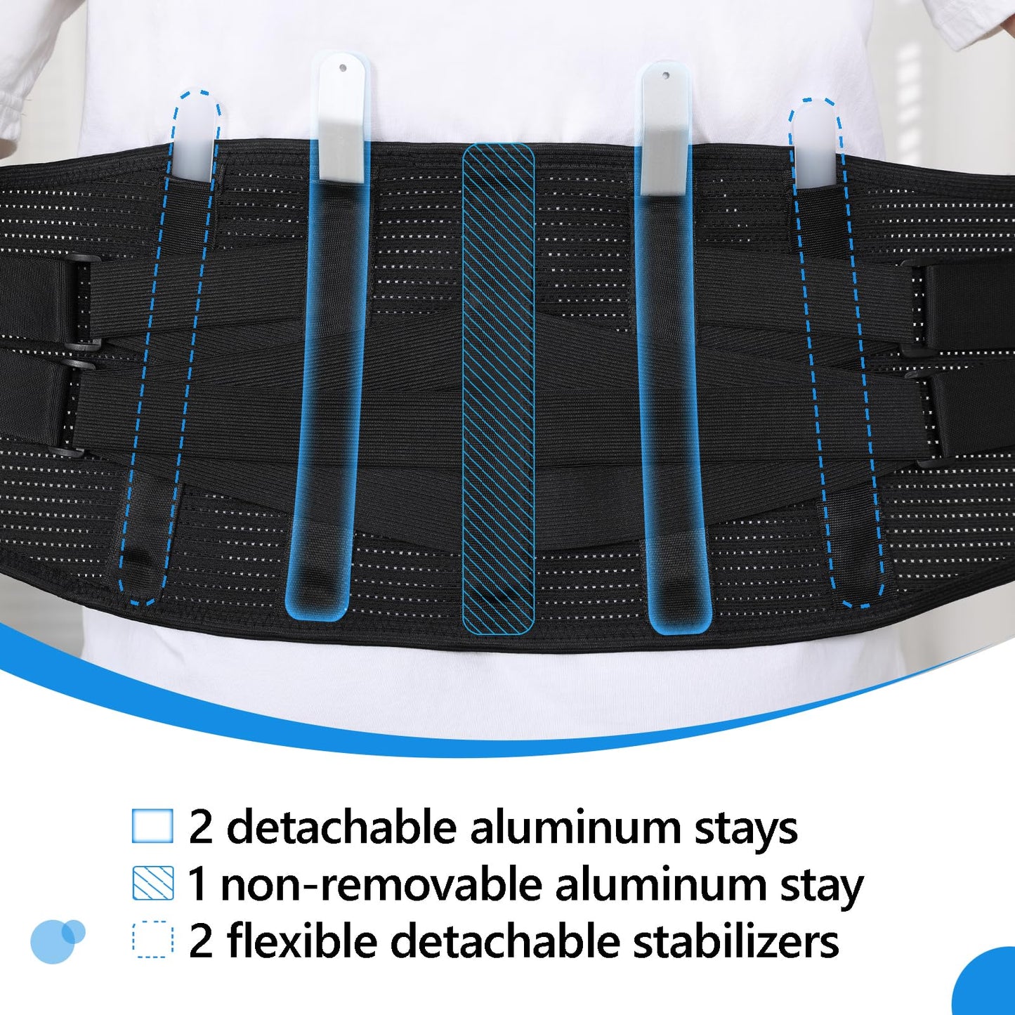 Solmyr Back Brace for Lower Back Pain – Adjustable Lumbar Support Belt with Removable Pad, 5 Reinforced Stays, Breathable Support for Sciatica, Herniated Disc, Scoliosis – Men & Women - L/XL
