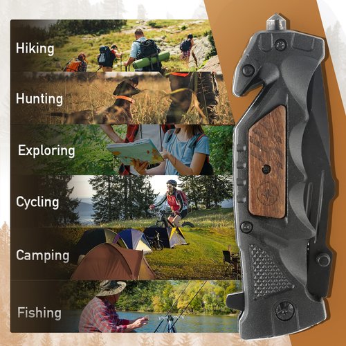 SRISE Pocket Knife for Men Folding Tactical Knives Ideal Work Survival Camping Hunting Hiking and EDC- Birthday Gifts for Men & Women