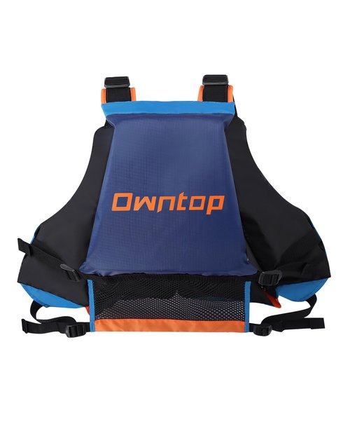 Owntop Swim Vest for Adult, Paddle Sports Swim Jackets with Adjustable Safety Strap, Premium Buoyancy Men Women Float Swim Vests for Kayaking Surfing Boating (Blue, M/L)