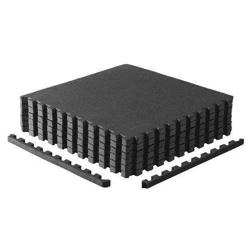 CAP Barbell 1-Inch Interlocking EVA Foam Exercise Puzzle Mats - 1 Pack | 24" x 24" x 1" | T Pattern - Black