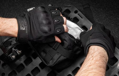 Glove Station The Combat - Fingerless Knuckle Tactical Gloves for Men - Motorcycle Gloves for Tactical Shooting, Airsoft, Hunting, Police Work and Hiking - Black, Large