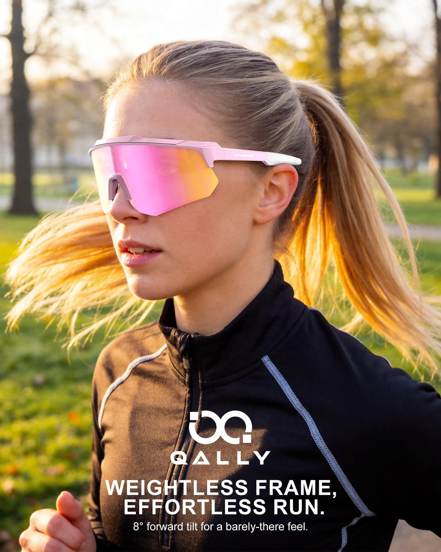 QALLY Polarized Sport Sunglasses Men Women Bike Sunglasses for Men Cycling UV Protection Baseball Running 3 Packs