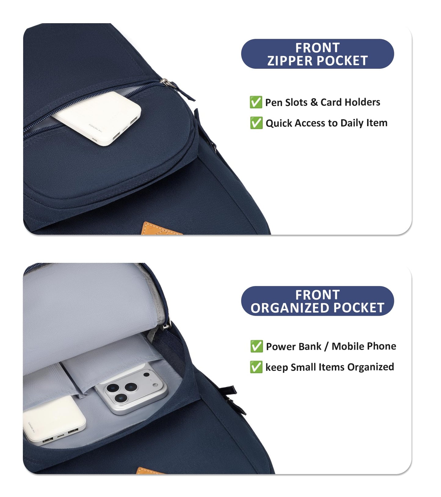 abshoo Classical Basic Womens Travel Backpack For College Men Water Resistant Bookbag (Navy)