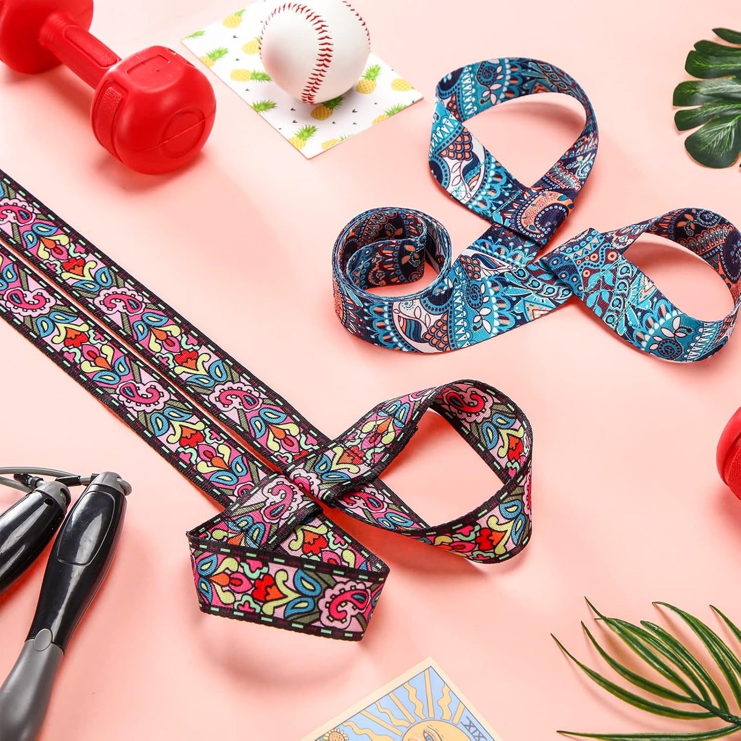 2 Pcs Yoga Mat Strap Sling Adjustable Thick Mat Carrier Stretching Strap Yoga Mat Sling Holder Women Stretching Band