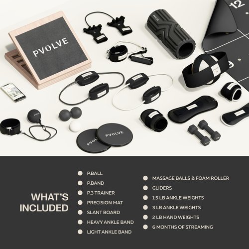 PVOLVE Home Workout Bundles - Home Gym Fitness Equipment for Total Body Strength Exercise and Recovery, Total Transformation Bundle