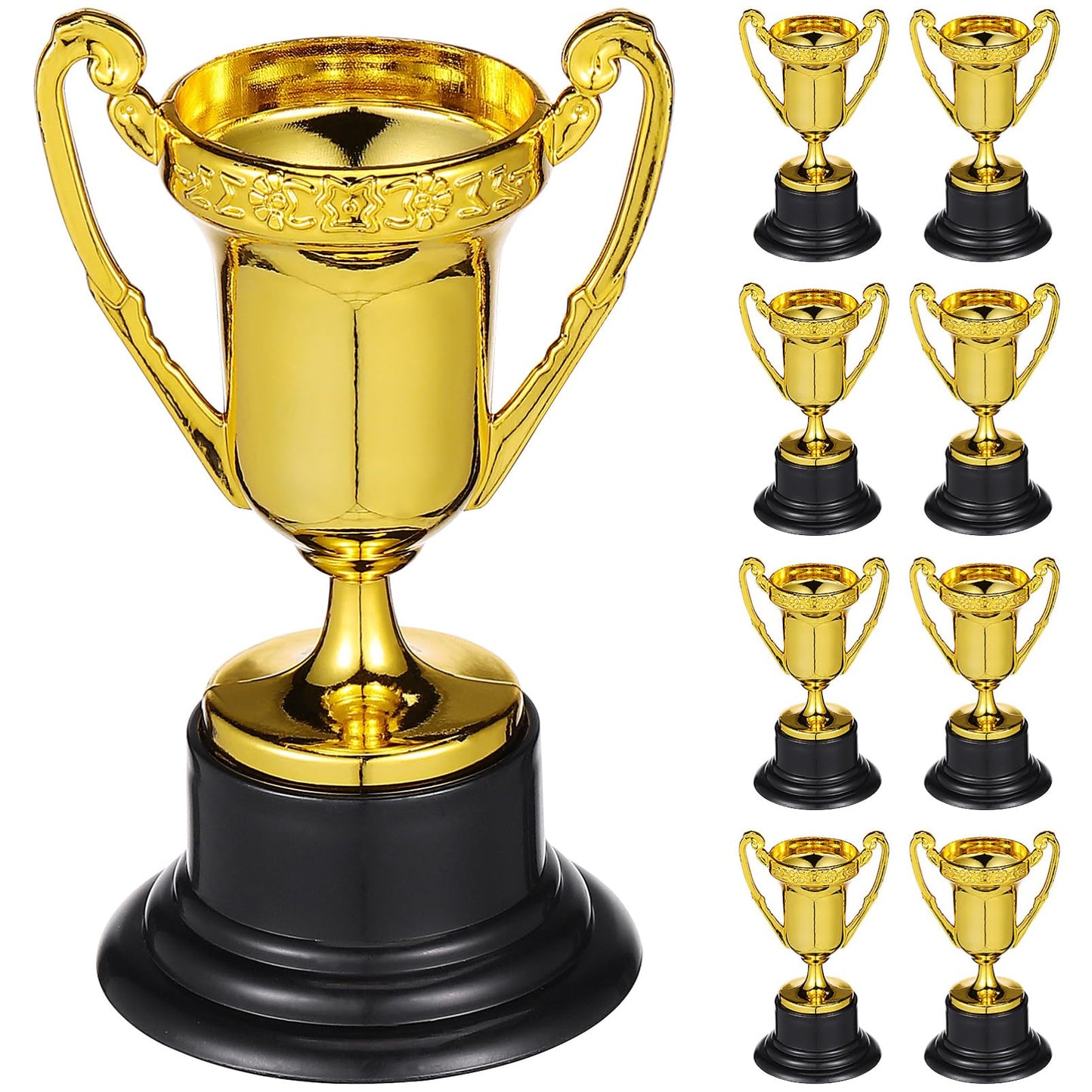 Operitacx Plastic Trophy 3.34 Inch Mini Reward Trophies Set for Kids School Awards Party Prizes and Sports Competitions Classroom Supplies