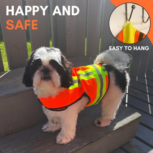 BUDDY GLOW Reflective Dog Vest – Fluorescent Orange | High-Visibility, Water-Resistant Safety Jacket with Adjustable Fit for Day & Night Walks, Hiking, Hunting, and Outdoor Use (Large)