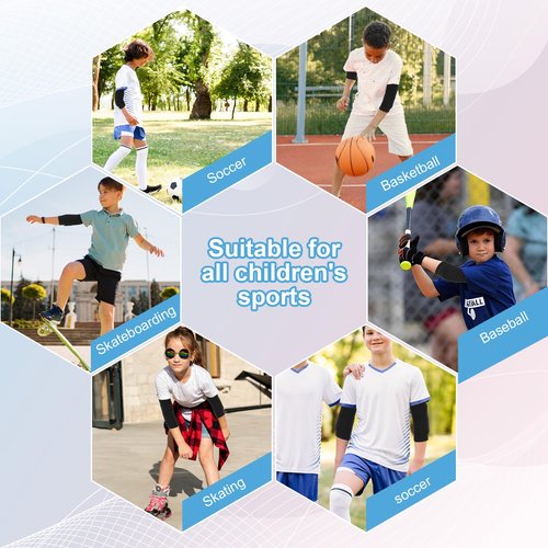 Kids Elbow Pads, Breathable Compression Sleeve Soft Elbow Brace Boys, Girls, Junior Youth, Elbow Protector for Volleyball Basketball Skating Dancing Crawl Skiing Cycling