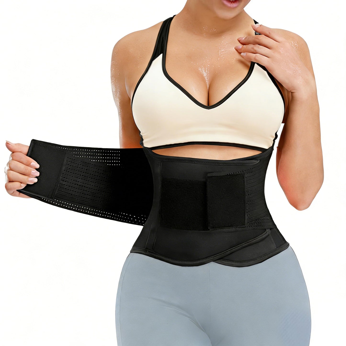 Quorblentz Back Brace for Men and Women Lower Back Pain - Sciatica, Scoliosis, Herniated Disc Relief - Workout Body Shaping Back Brace With 4X Powerful Lumbar Support and Dual Adjustable Support Straps Black-M