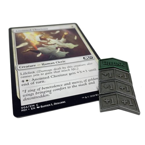 Citadel Black MTG Metal Keyword Counters - Set of 24 Reversible Tokens - Includes Drawstring Pouch, Antique Metal Finish, Designed for MTG TCG Magic: The Gathering Accessory