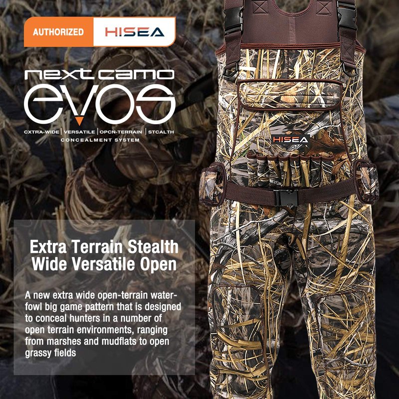 HISEA Hunting Waders for Men with 600G Insulated Boots, 4.5mm Neoprene Waterproof, Bootfoot Chest Wader Fishing Duck Hunting