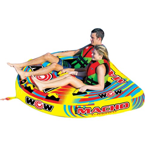 WOW Sports Macho Combo Towable Tubes for Boating, Accessories for Tubing, Water Tube for Boats - Double Seater 2 Person 340 lbs Capacity