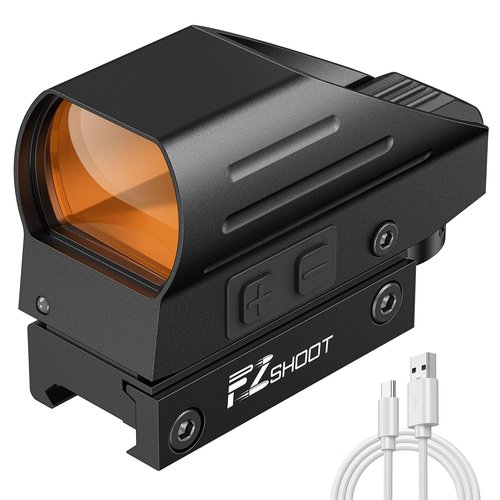 EZshoot Rechargeable Red/Green Dot Reflex Sight, Red Dot Optic Scope, Multiple Reticle Paintball Sight with 20mm Picatinny Rail Mount, Absolute Co-Witness Red Dot Scope (Red Dot)