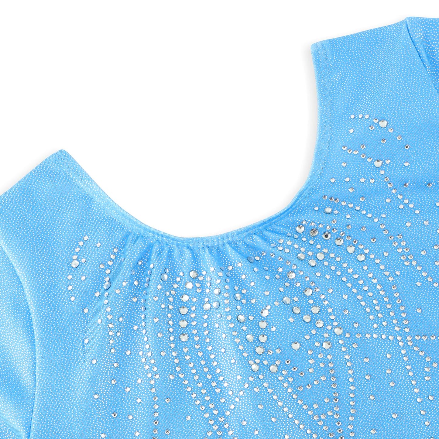 EQSJIU Long Sleeve Gymnastics Leotards for Girls with Shorts Toddler Tumbling Outfits Kids Sparkly Dance Leotard, 9-10 Years, Dark Blue