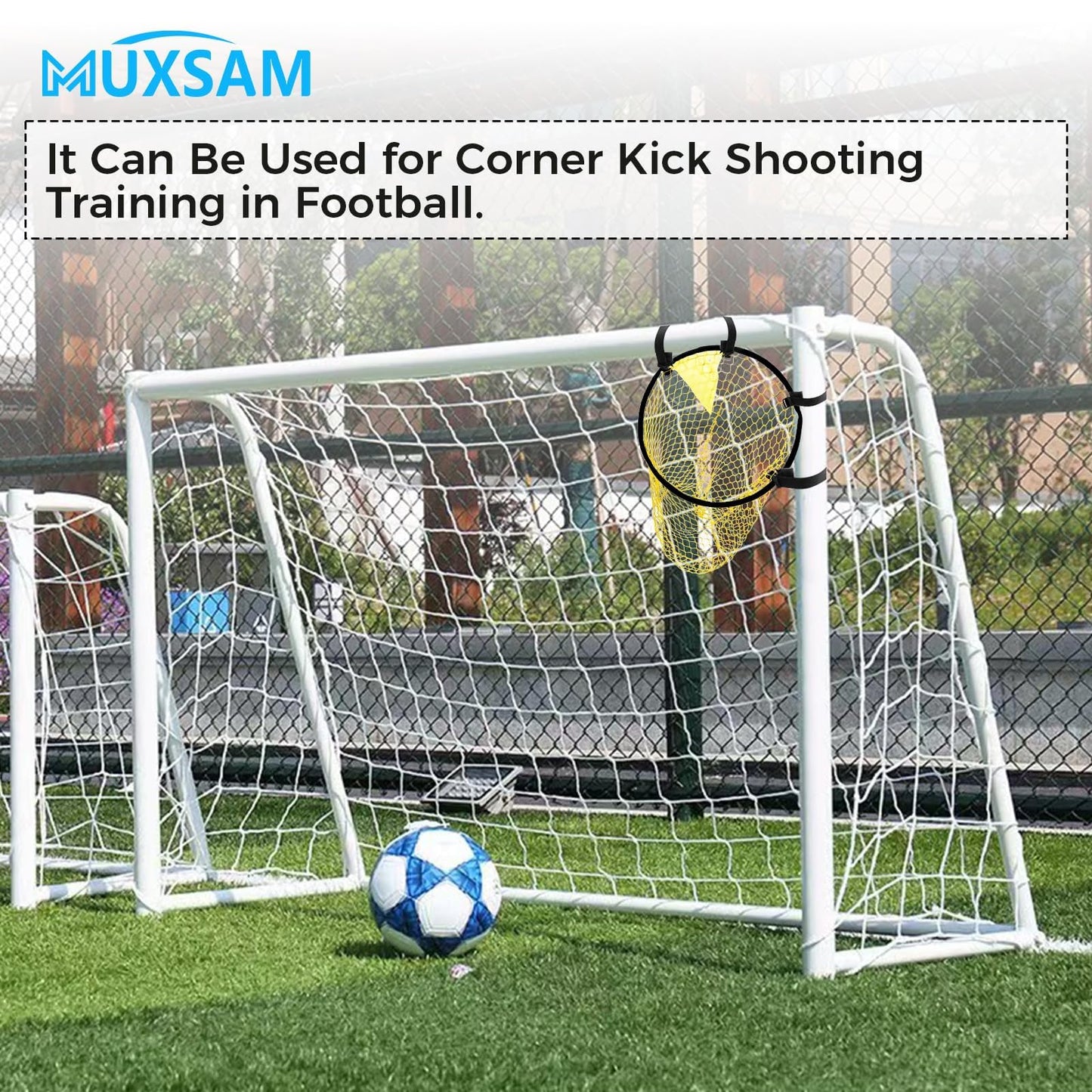 2Pcs Soccer Top Bins Target Net, 45cm/17.7in Yellow Fold-able Football Training Bag, Football Target Goal Net, Top Corner Target Net Goals for Kids Shootings Accuracy Practice Equipment