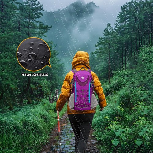 Newsty 35L Hiking Backpack, Camping Backpack for Adventures, Purple