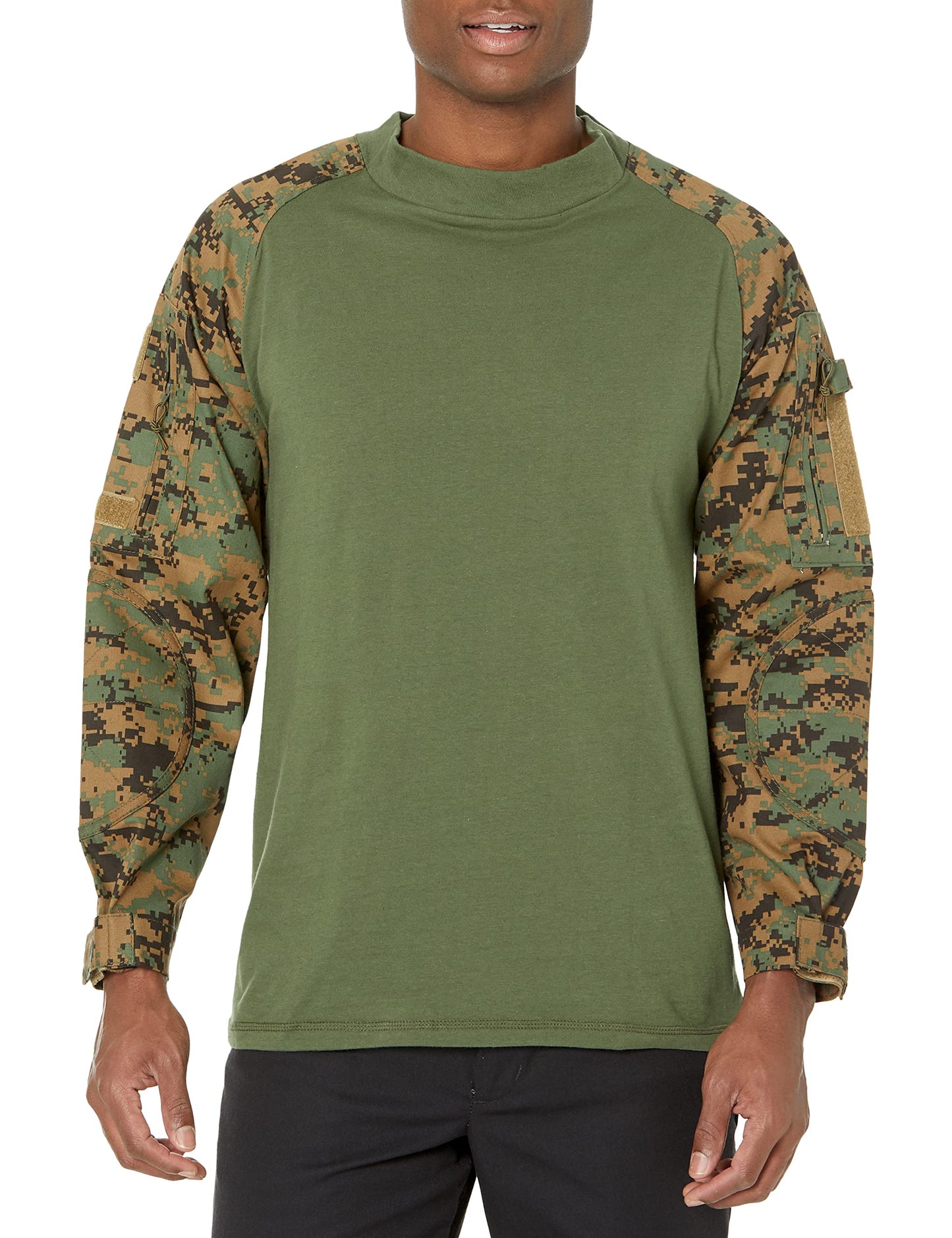 Rothco Tactical Combat Airsoft Shirt Lightweight Military Paintball Army Stretch Base Layer Top with Zip Pockets