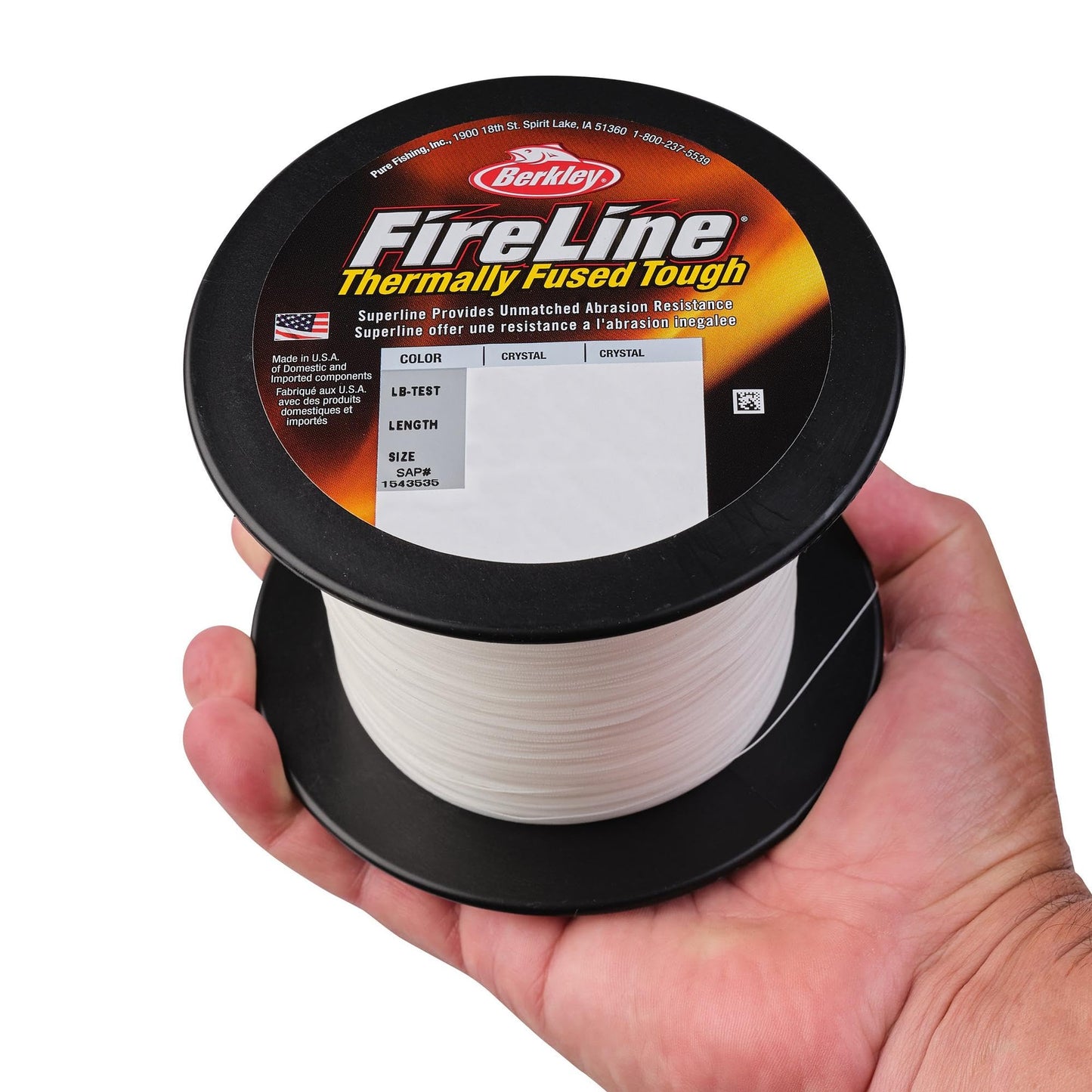 Berkley FireLine® Superline, Crystal, 20lb | 9kg, 1500yd | 1371m Fishing Line, Suitable for Freshwater Environments