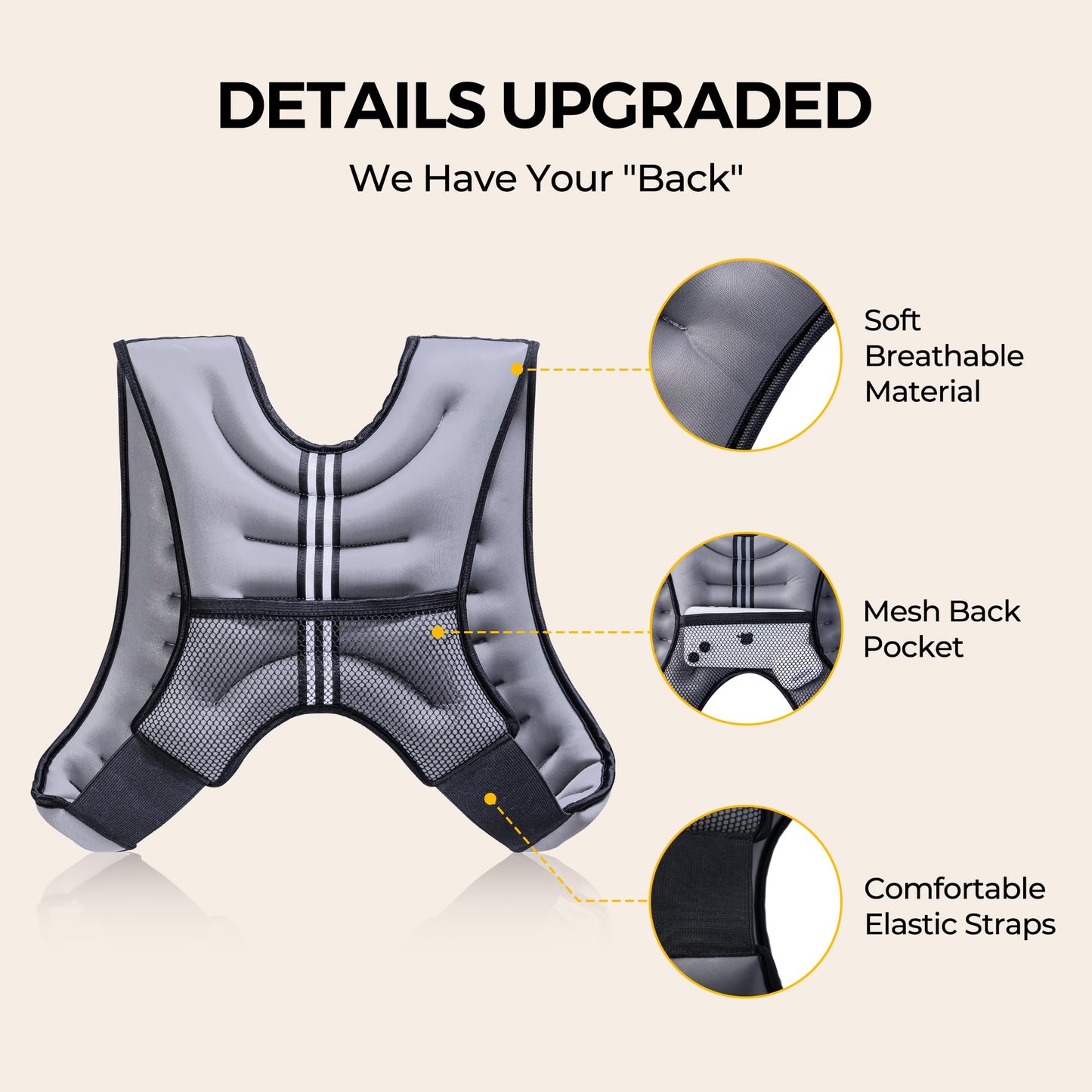 PACEARTH Weighted Vest,6lb/8lb/10lb/12lb/16lb/20lb/25lb/30lb Weight Vest with Reflective Stripe, Body Weight Vests for Women, Men, Weight Loss Workout, Strength Training, Running, Walking, Jogging