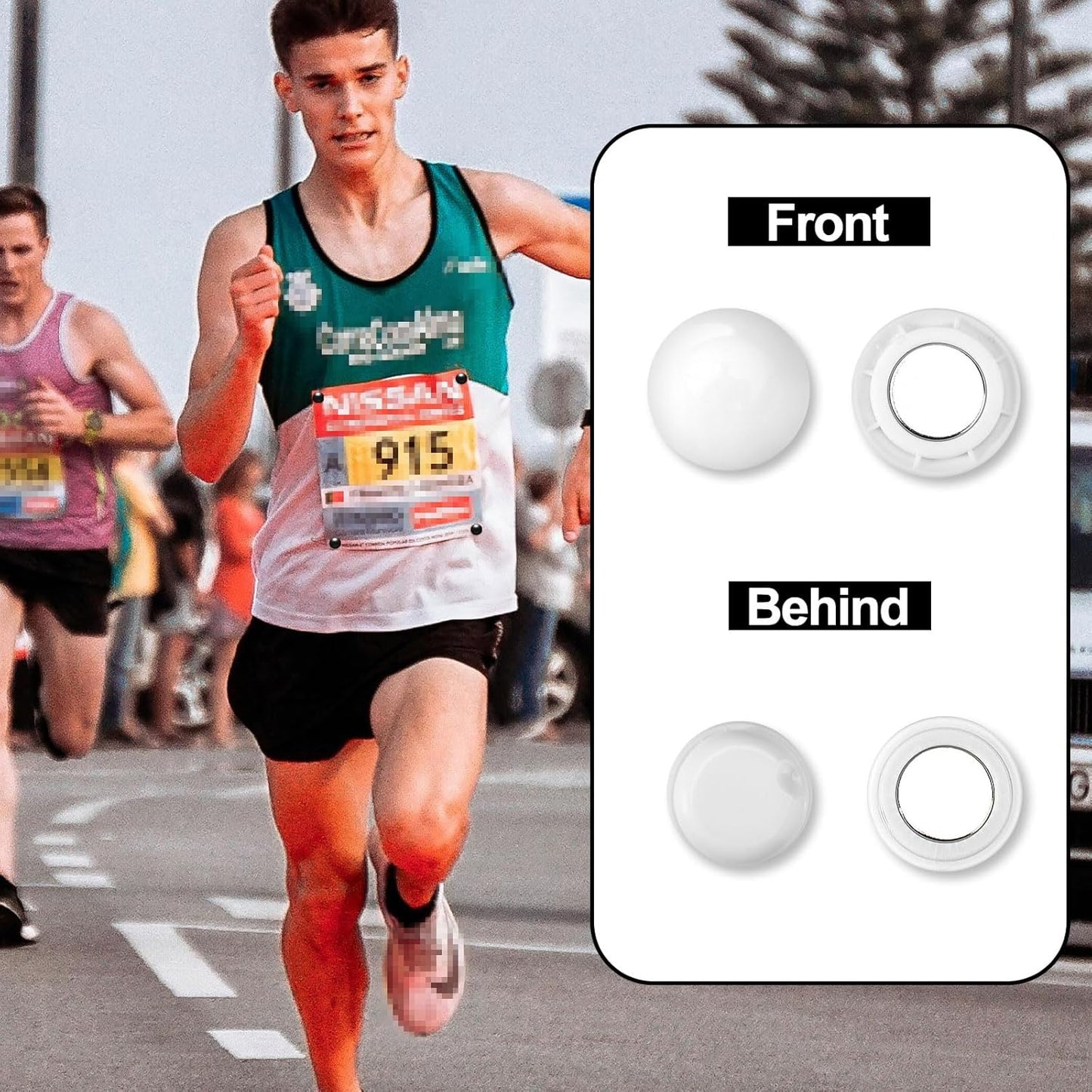 12 Pairs Magnetic Race Bib Clips, Marathon Race Number Holder Running Racing Bib Buckles Fixing System for Cycling Triathlon Runners Field Supplies (Black, White, Gray)