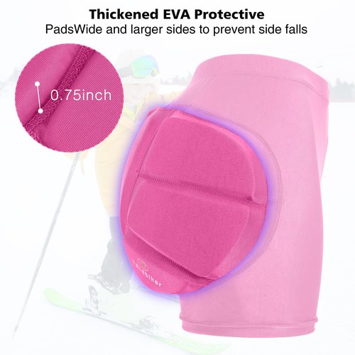 Kids Butt Pad Shorts, Youth Child Hip Protection Pads, Tailbone Protective Padded Short Pants for Snowboarding Hockey Roller Skating Skiing Cycling (Pink, XX-Small)