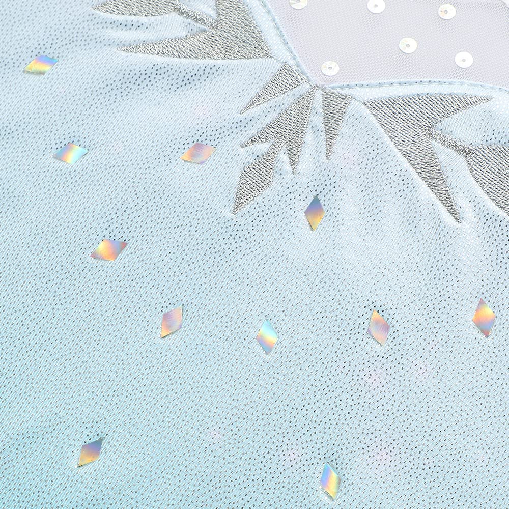 HOZIY Big Kid, Girls Gymnastics Leotards With Shorts for Kids Tumbling Outfits Dance 4t 5t 4-5t 4 Year Yr Old Aqua Blue Mesh Snowflake Biketards