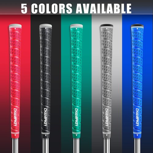 CHAMPKEY WRAP-Y Rubber Golf Grips 13 Pack Come with All Repair Kits - High Feedback and Traction Golf Club Grips(Midsize, Black)