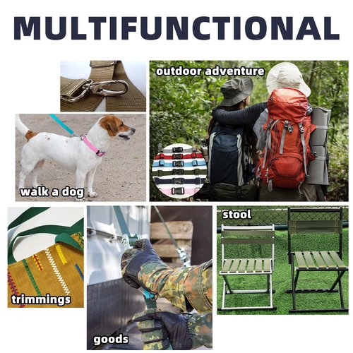 Wholelovein 16 Rolls 1 Inch Wide Heavy Cotton Webbing Strap 3.3 Yard 16 Colors Polyester Webbing Strap for DIY Making Bag Handles, Crafting Gear Repair, Pet Leash, Backpack, Gardening Accessories
