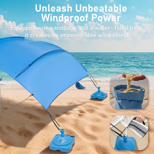 Pool Canopy Beach Pool Shade Canopy with UV Block & Waterproof Heavy Duty Awning Shade 11.48x 7.87ft Canopys with Sandbags Canopys for Swimming,Patio, Lawn,Yard Blue