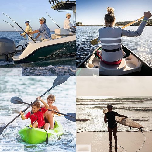 Paddle Leash Kayak Paddle Holder Tool Lanyard - 2 Pack Stretchable Paddle Strap with Carabiner Secure Leash Lanyard Rope for SUP Kayak Canoe Paddle Fishing Pole Rod (Black-2pcs)