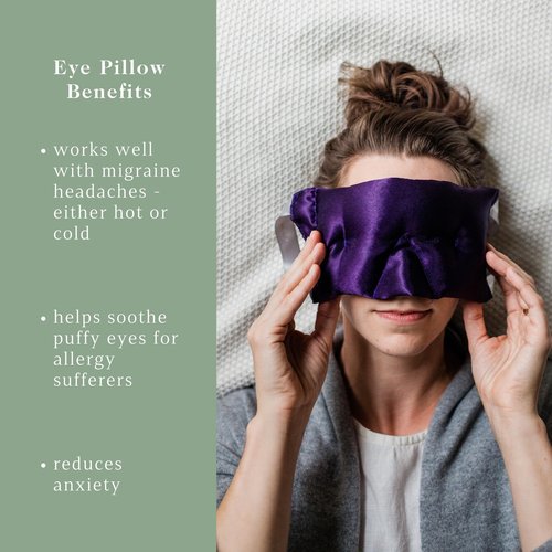 Victoria's Lavender Luxury Aromatherapy Lavender Eye Mask Pillow - Ideal for Hot or Cold Applications, Weighted Eye Compression, Meditation Silk Eye Mask, Made in The USA (Colors May Vary)