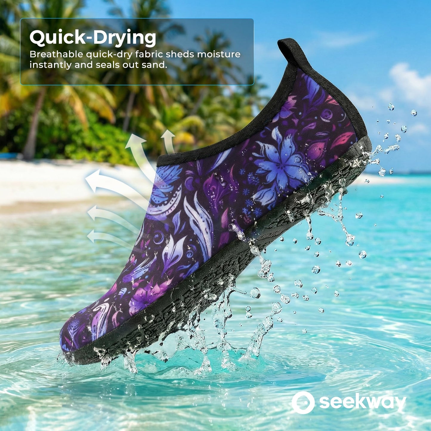 SEEKWAY Water Shoes Barefoot Aqua Socks Quick-Dry Non Slip Shoes for Beach Swim Pool River Boating Surf Women Men Bird SK002(U)