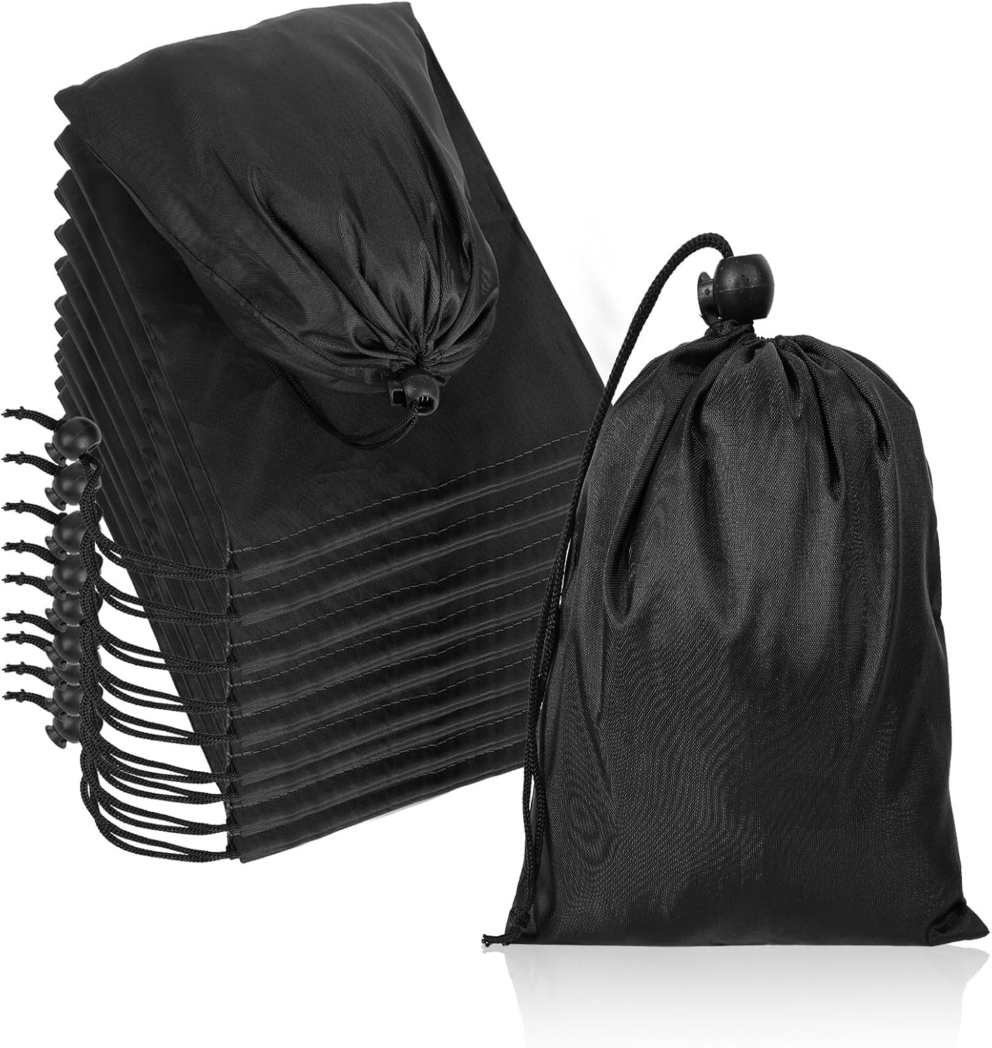 12pcs Black Oxford Cloth Drawstring Bag,Waterproof Cinch Ditty Bag,String Bags for Gifts Games Storage DIY for Women Men