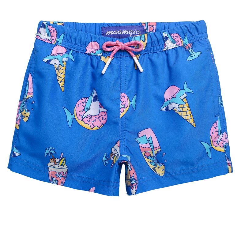 maamgic Boys Swim Trunks Toddler Swim Shorts Little Boys Bathing Suit Swimsuit Toddler Boy Swimwear Ice Cream Blue 4T